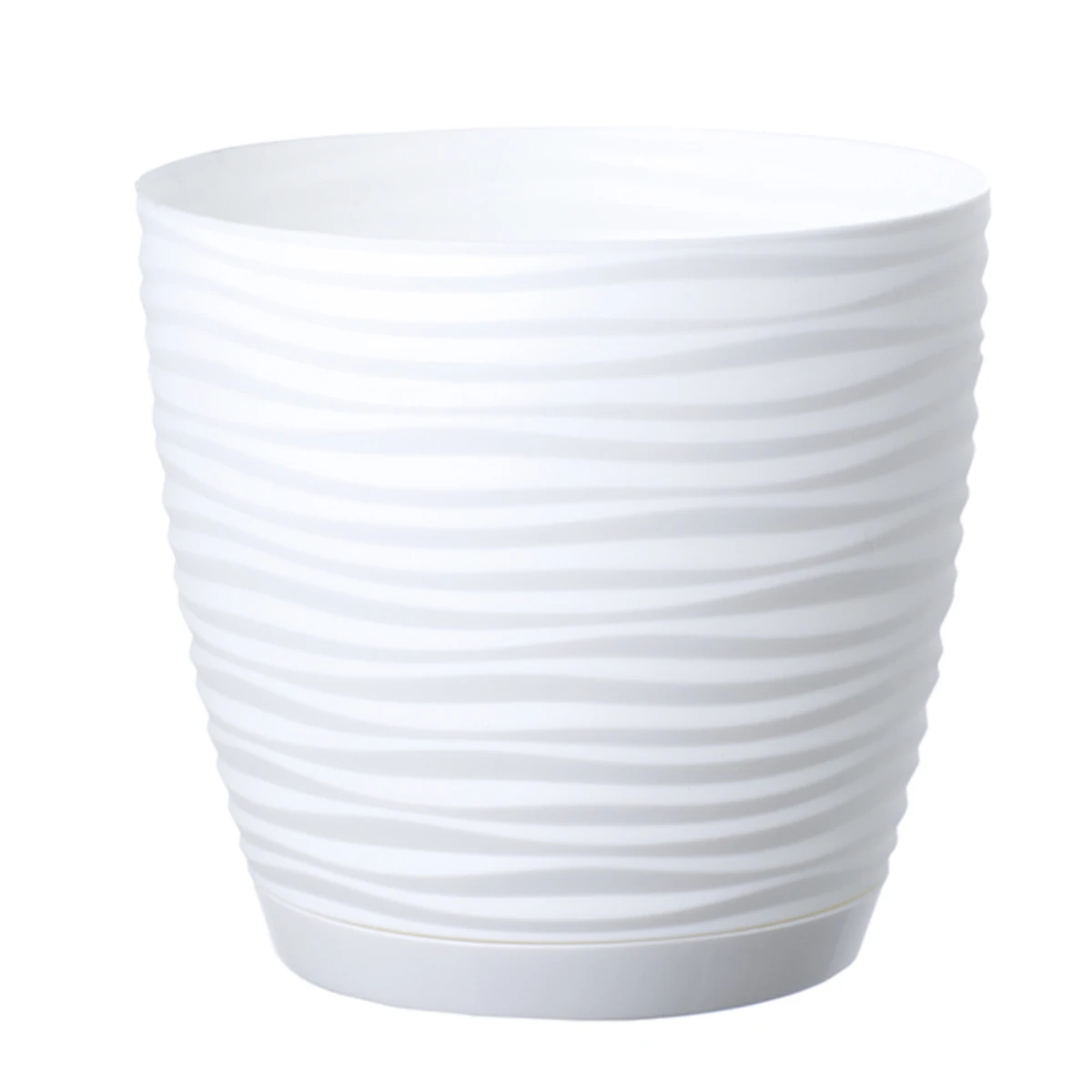 Квітковий горщик САХАРА PETIT Білий з підставкою, 19см